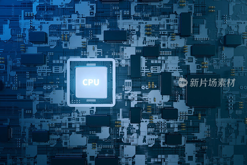 CPU主板topview, 3d渲染